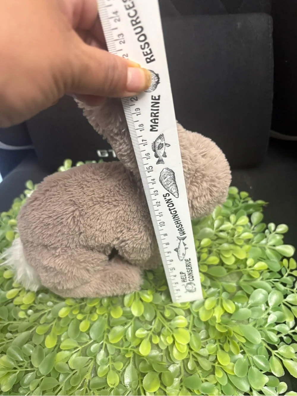 Jellycat Taupe Plush Bunny with White Tail